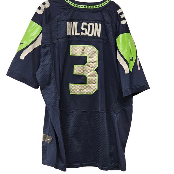 Nike Russell Wilson Seattle Seahawks Football Jersey Shirt #3 NFL Blue Mens XL - Picture 4 of 7